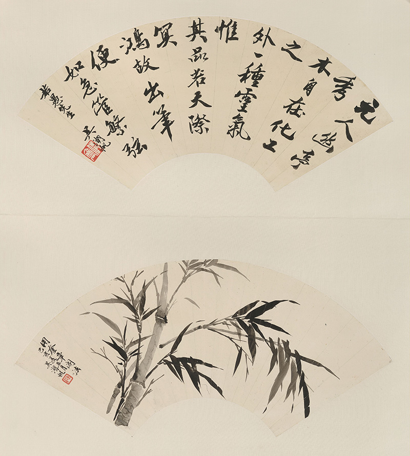 近现代_吴湖帆_仿柯九思墨竹 扇面