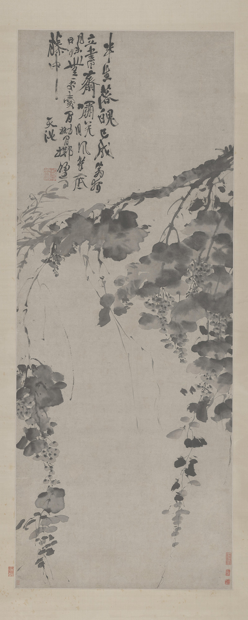 明_徐渭_水墨葡萄图轴
