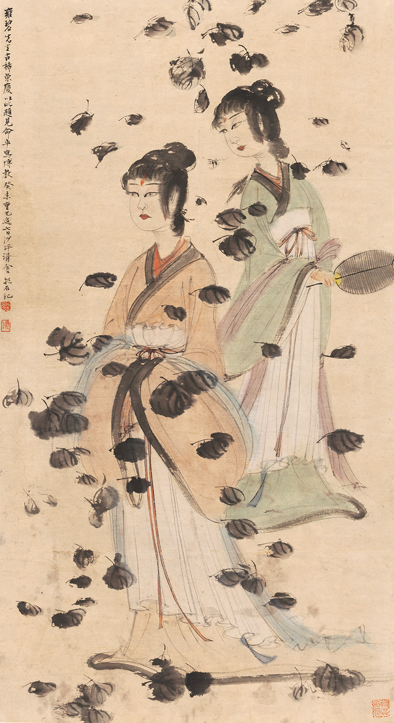 傅抱石仕女图轴
