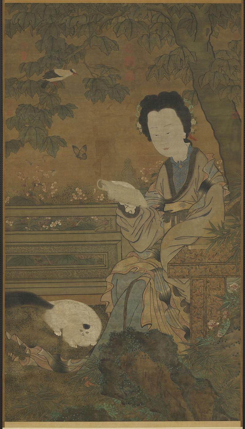 五代_周文矩(传)_仕女图轴