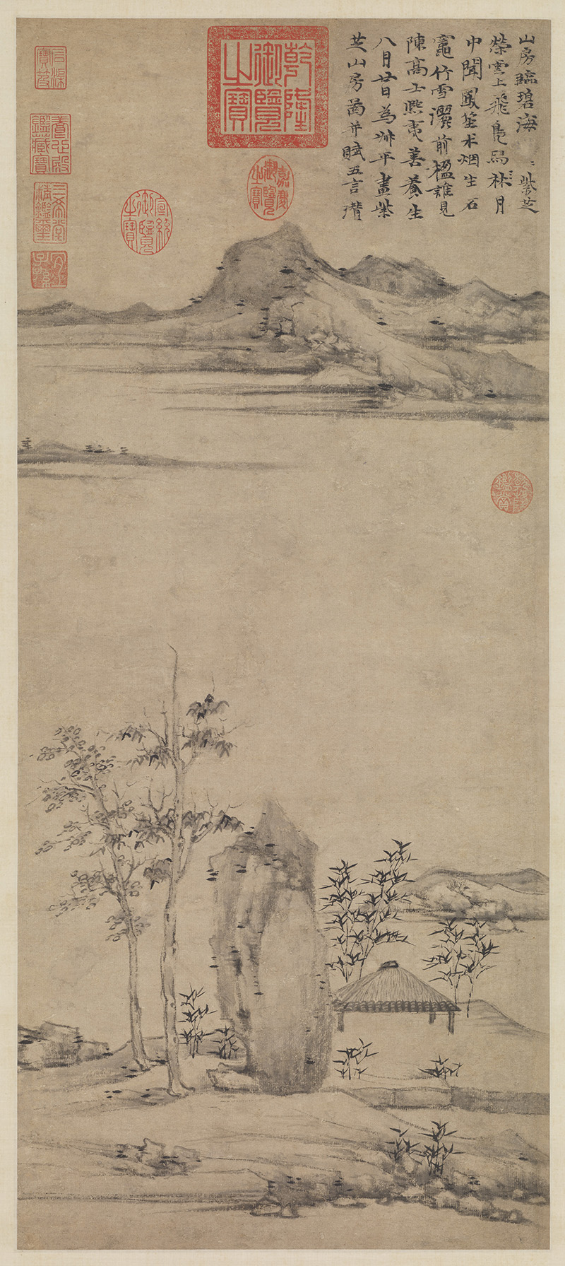 元_倪瓒_紫芝山房图轴