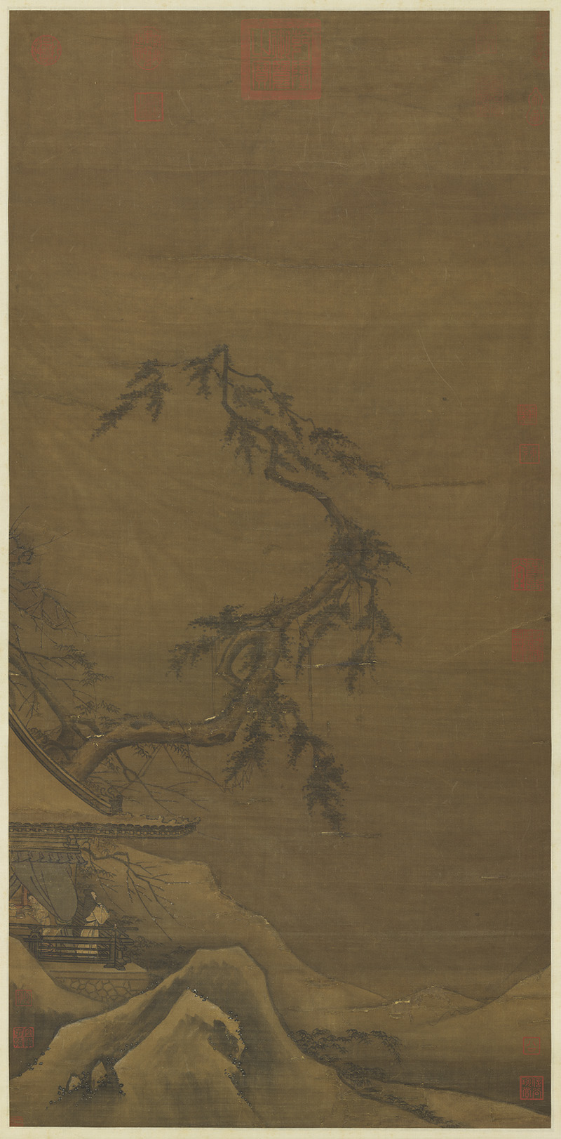 宋_佚名_观梅图轴