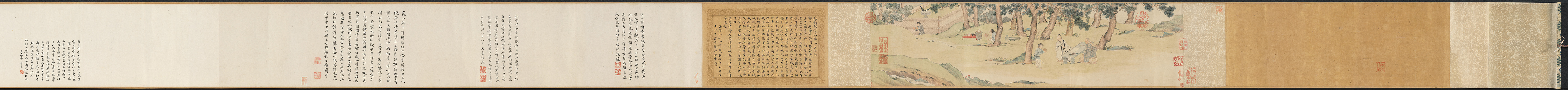 明_仇英画 文徵明书_赵孟頫写经换茶图卷