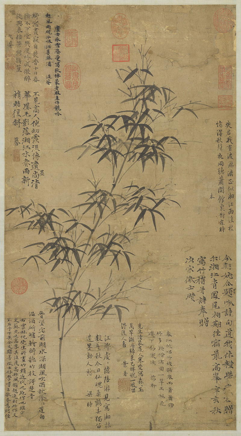 元_倪瓒_春雨新篁图