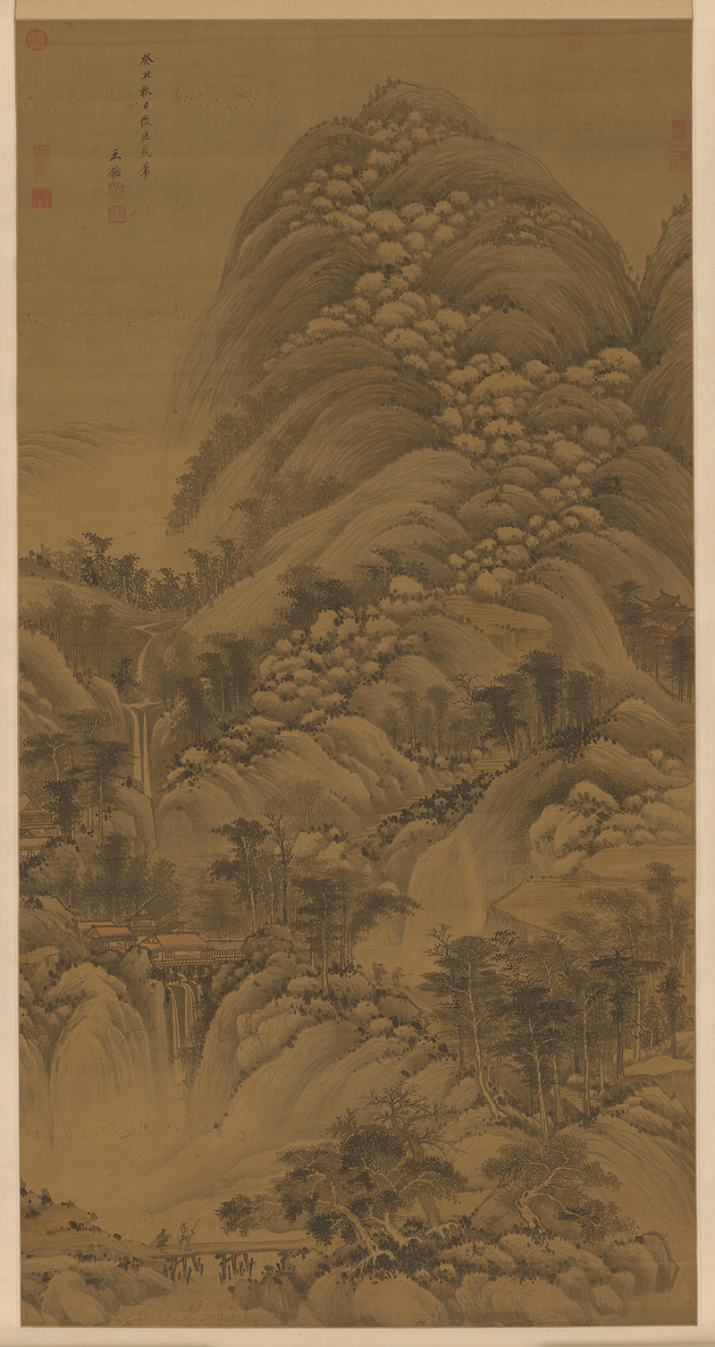 清 王鉴 仿巨然山水图轴 