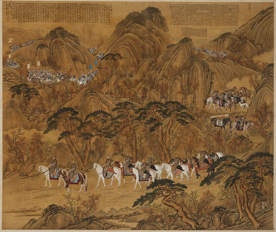 清 郎世宁 哨鹿图轴 