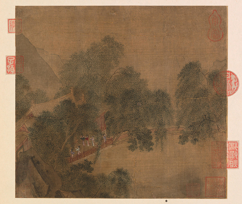 宋人杨柳溪堂图页