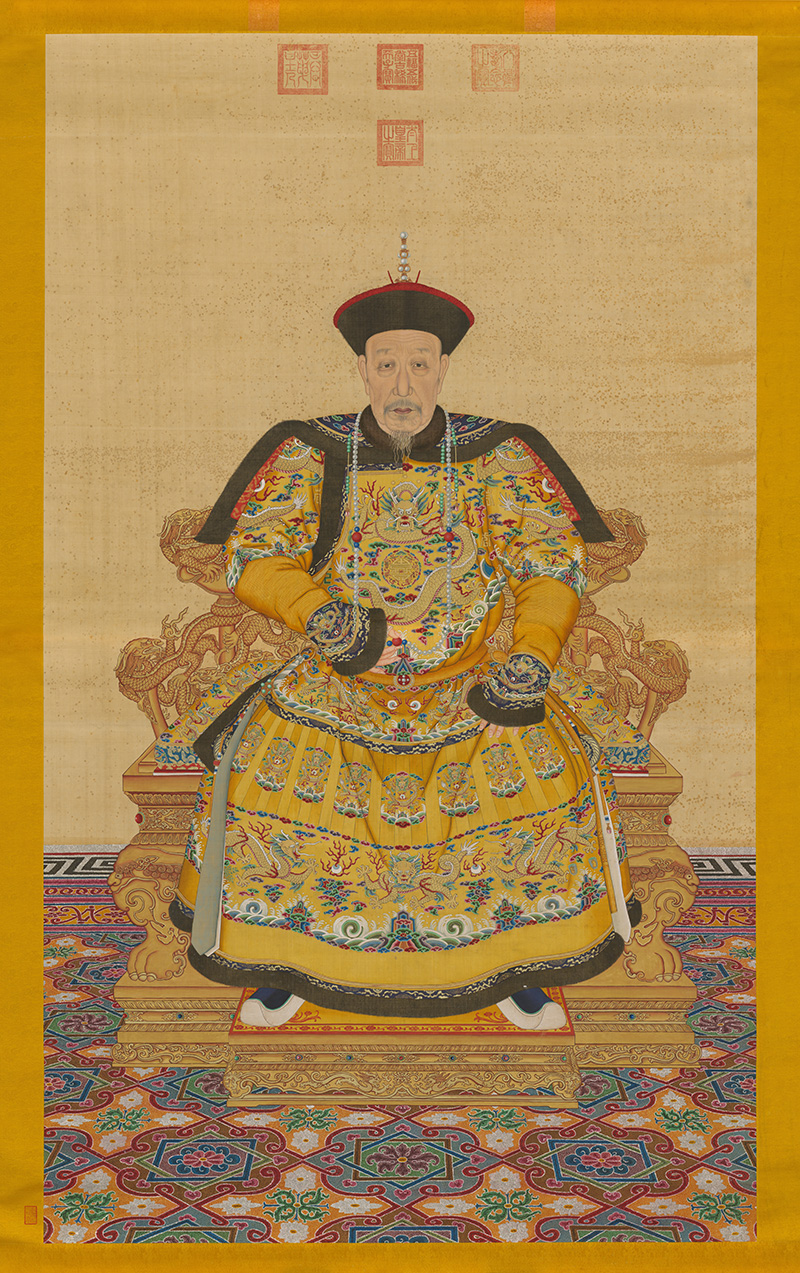 清 郎世宁 乾隆朝服像画轴