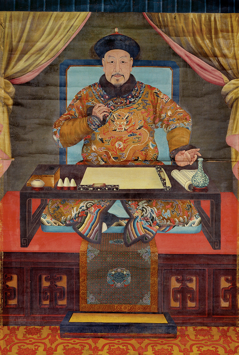 清 郎世宁 乾隆皇帝朝服像图轴
