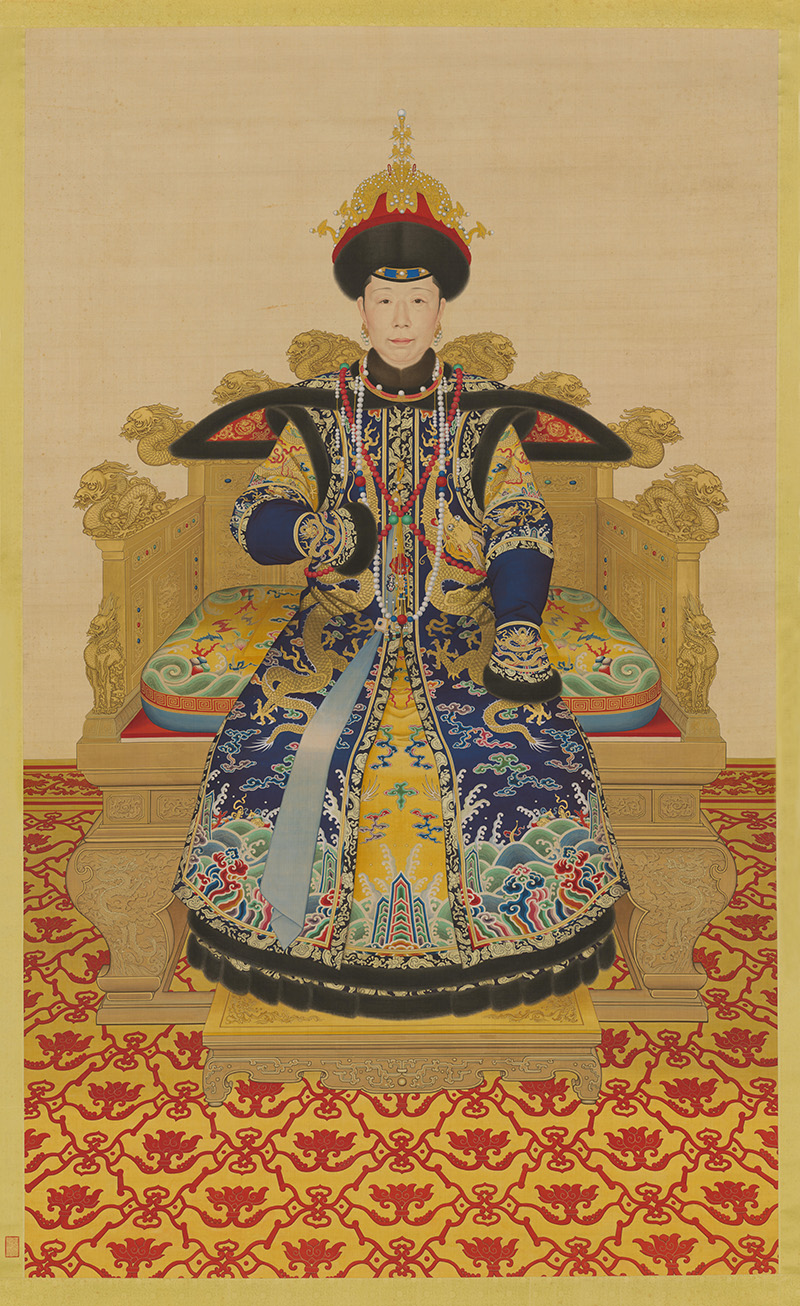 清 郎世宁 孝圣宪皇后朝服像图轴 