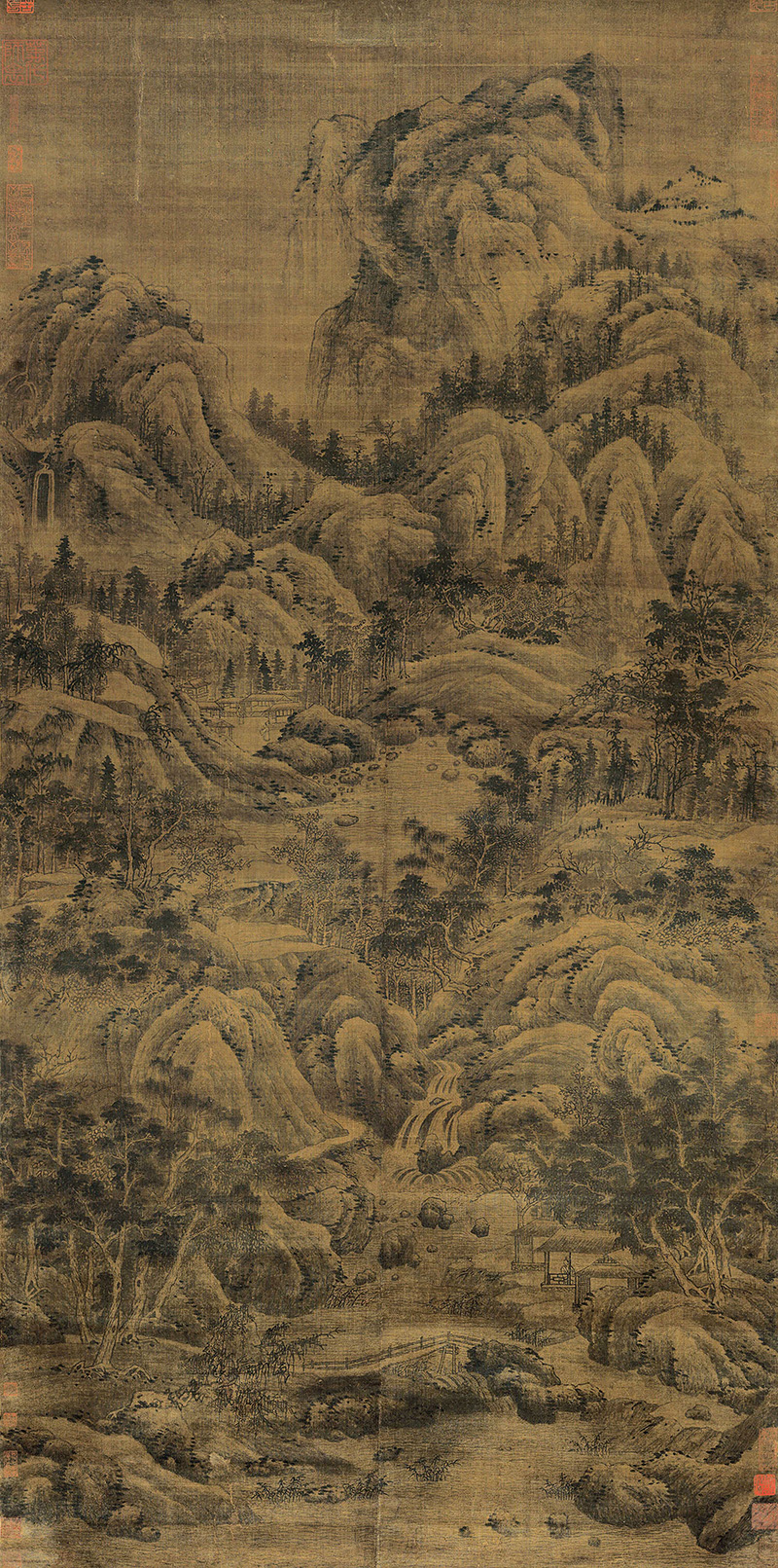 五代 巨然 高山知遇图轴