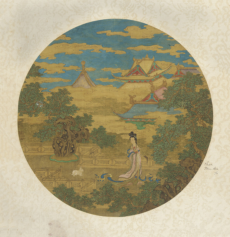 五代 周文矩 仕女玉兔图页